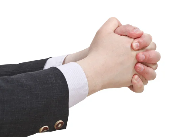 Duas mãos apertadas - gesto de mão — Fotografia de Stock