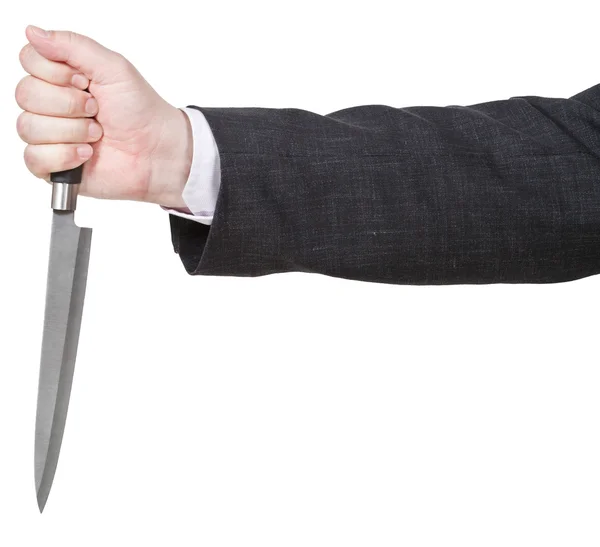 Side view of knife in male hand — Stock Photo, Image