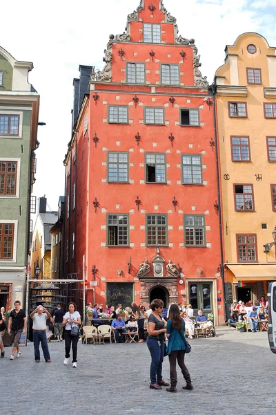 La plaza medieval más antigua de Stortorget en Estocolmo — Foto de Stock