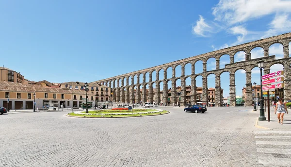 Antikes römisches Aquädukt von Segovia, Spanien — Stockfoto