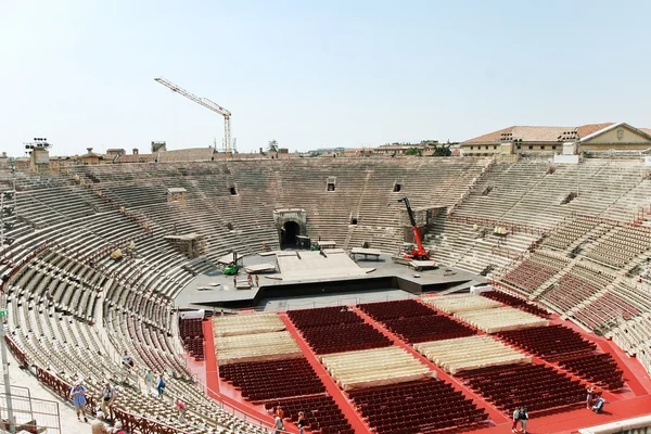 Above view of interior amphitheater Verona Arena — Stock Photo, Image