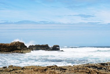 Atlantik Okyanusu'nun görünümünde costa da morte, İspanya