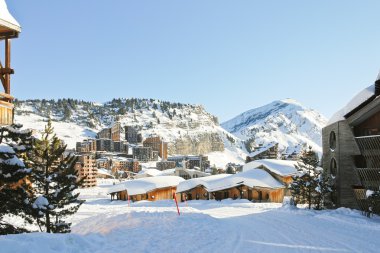 Cityscape avoriaz şehir içinde alp, Fransa
