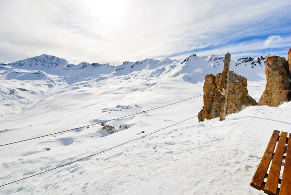 Pistas fora da área de esqui em Paradiski, França — Fotografia de Stock
