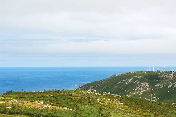 Parque eólico en Cape Vilan, Galicia, España — Foto de Stock