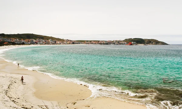 Пісок пляжу з Біскайської затоки в місті cambados, Іспанія — стокове фото