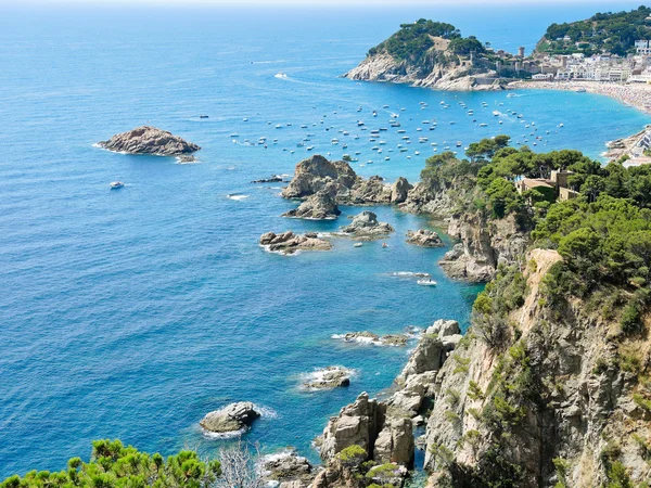 View of town Tossa de Mar on Tossa Cap, Spain — стоковое фото