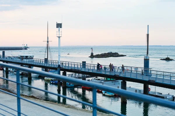 Pier in Le Croisic town, France at sunset — Stock Photo, Image