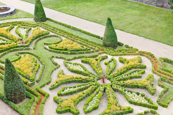 Decorative garden in Angers Castle moat — Stock Photo, Image