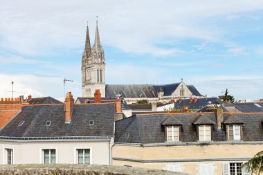 Saint Maurice Cathedral and roofs in Angers clipart