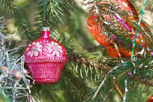 Casa rosa decoración de Navidad — Foto de Stock