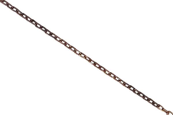 Wet old rusty steel chain isolated on white — Stock Photo, Image