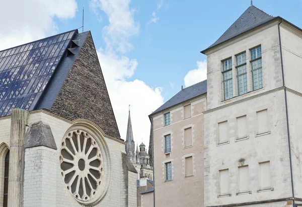 Facades of medieval urban houses in Angers — Stock Photo, Image