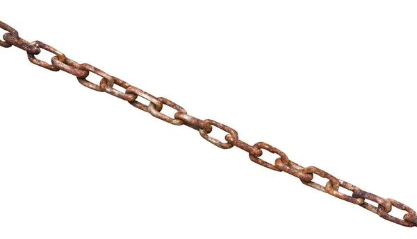 Rusty steel chain isolated on white — Stock Photo, Image