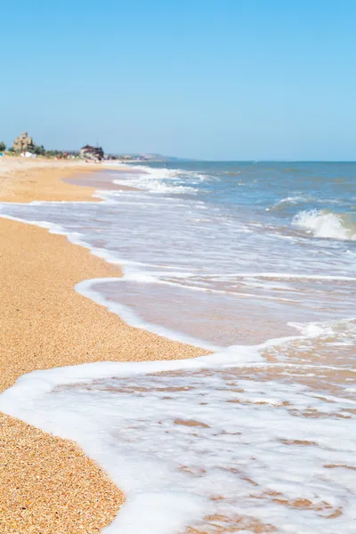 Sand Seashells Beach Sea Azov Resort Golubickaya Taman Peninsula Russia — Stock Photo, Image