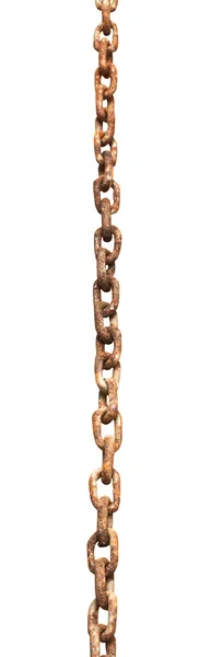 Rezavý kovový řetěz izolovaných na bílém — Stock fotografie