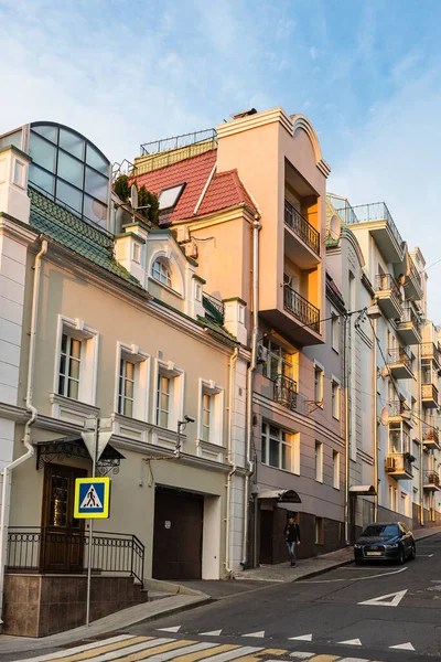 Moscow Russia August 2021 Restored Apartment Buildings Moscow City Sunset — Stock Photo, Image