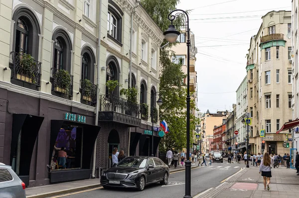 Moscow Russia August 2021 Malaya Bronnaya Street Moscow City Overcast — Stock Photo, Image