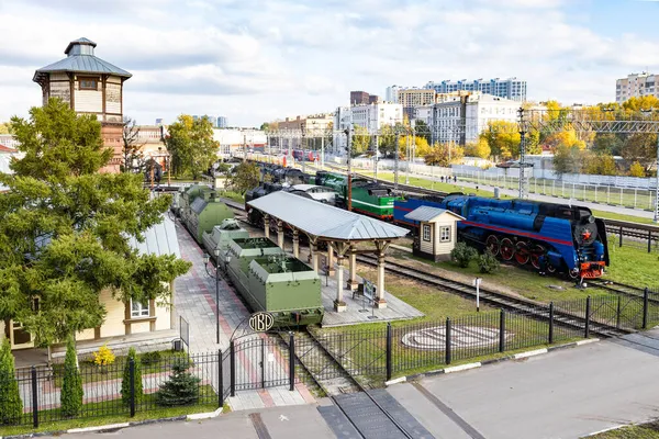 Moskou Rusland September 2021 Bovenaanzicht Van Treinen Van Spoorwegen Museum — Stockfoto