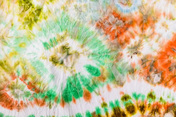 Detail Ručně Kresleného Hedvábného Šátku Abstraktním Vzorem Technice Tie Dye — Stock fotografie
