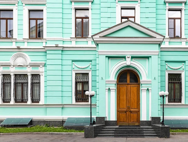 Fassade Eines Grünen Herrenhauses Der Spiridonowka Straße Moskau Haus Wurde — Stockfoto