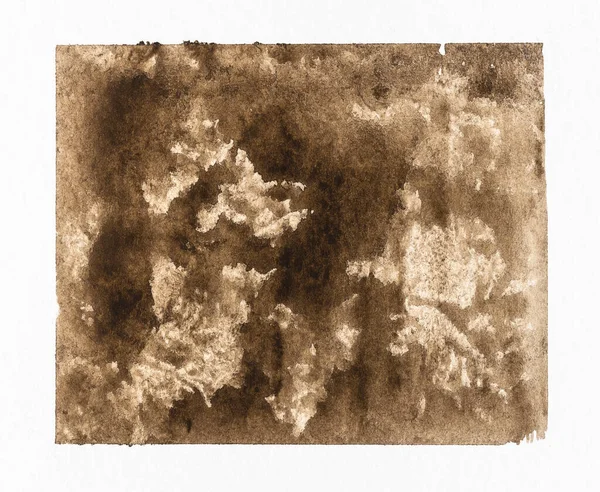 Beispiel Der Aquarellmalerei Handgezeichnet Sepiafarbe Auf Texturiertem Weißem Papier Nahaufnahme — Stockfoto