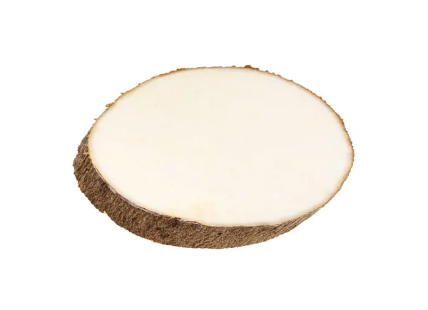 Plasterek Afrykańskiego Ziemniaka Izolowany Białym Tle — Zdjęcie stockowe