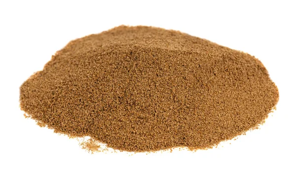Pile Soluble Ground Roasted Chicory Root Powder Isolated White Background — Stock Photo, Image