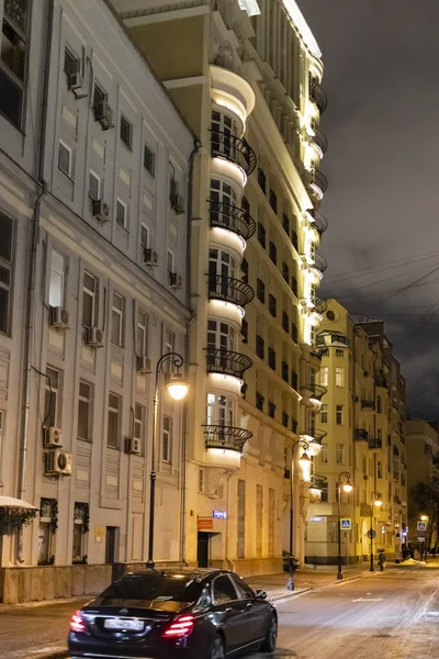 Moscú Rusia Febrero 2022 Moderno Edificio Apartamentos Renovado Calle Malaya — Foto de Stock