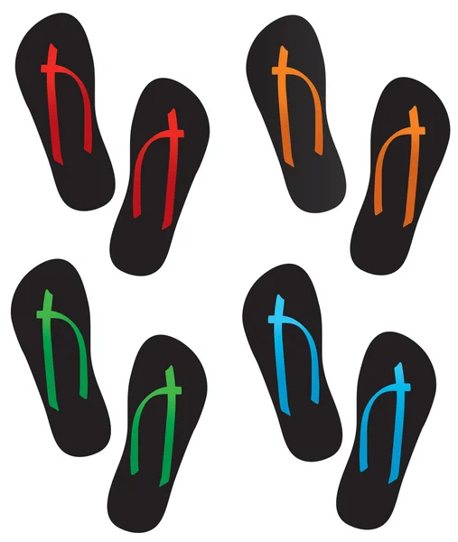 Colorful flip flops — Stock Vector