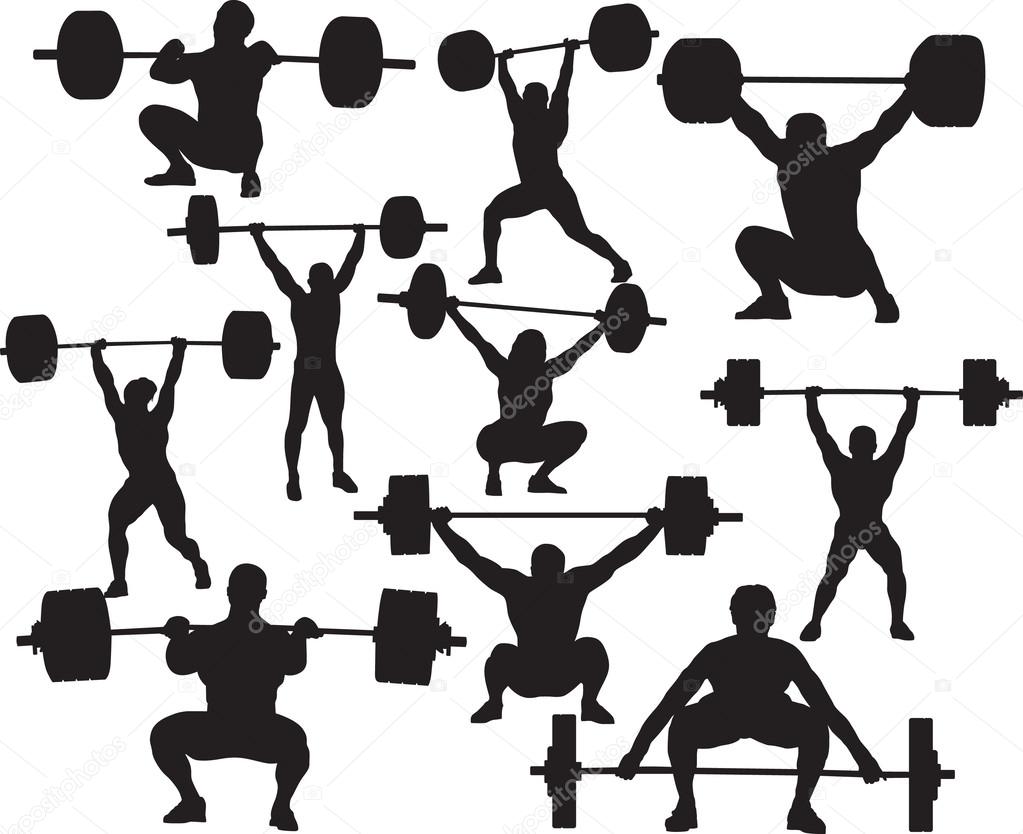 Vector weightlifter silhouette