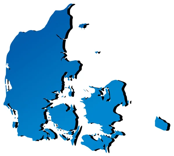 High detailed vector map - Denmark — Stock Vector