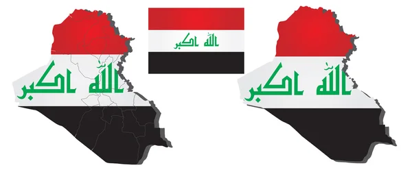 Vektorová mapa Iráku s vlajkou státu — Stockový vektor