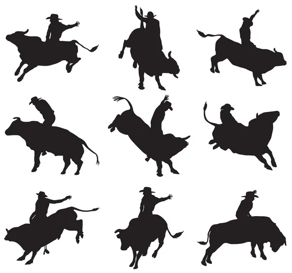 Rodeo on bulls — Stock Vector