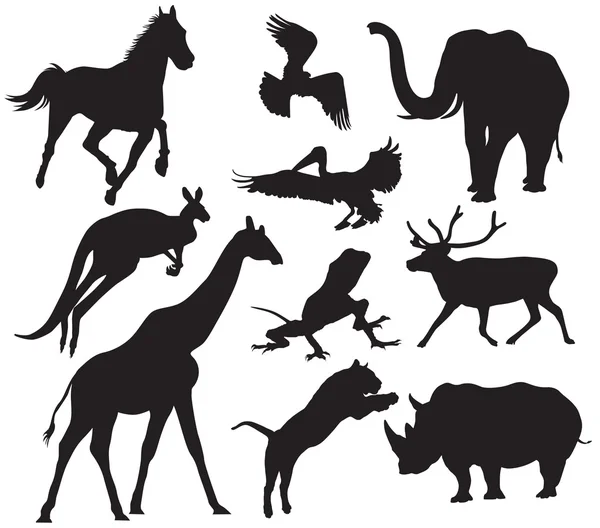 Silueta de animales — Archivo Imágenes Vectoriales