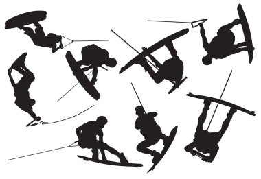 silhouette wakeboarding clipart