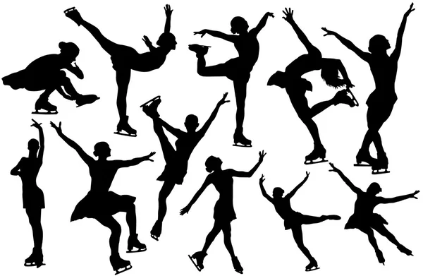 silueta vector de patinaje