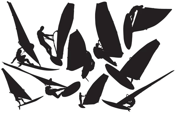 Rüzgar Sörfü siluet vektör