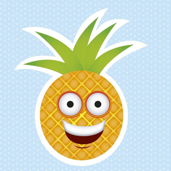 Cartoon ananas — Stockvector