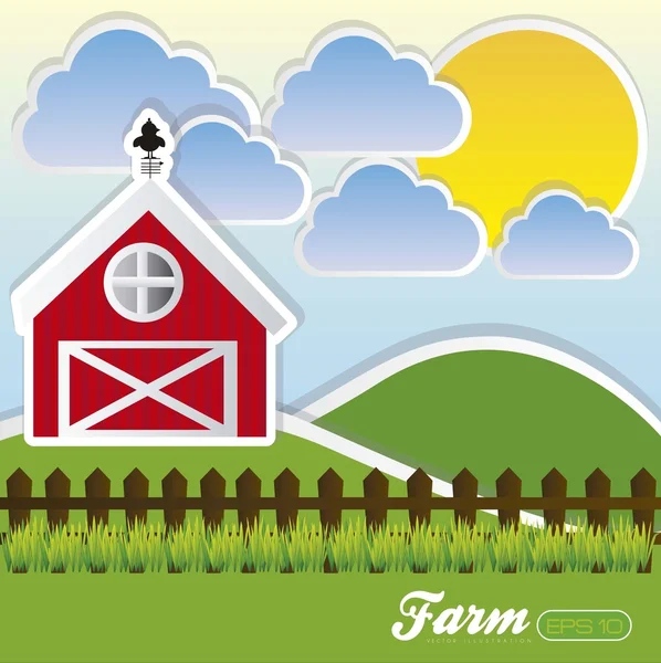 Illustratie van een boerderij — Stockvector