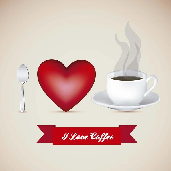 Я люблю кофе. — стоковый вектор