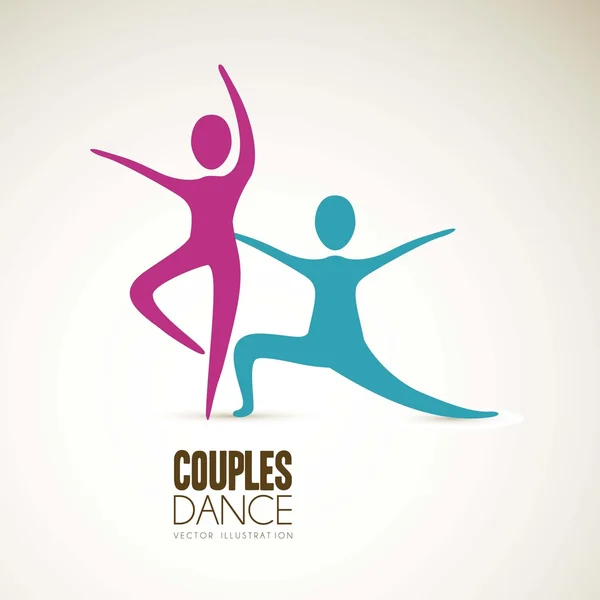 Couples dance positions — Stock Vector