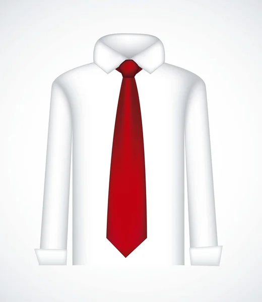 Ciddi gömlek ve kravat — Stok Vektör