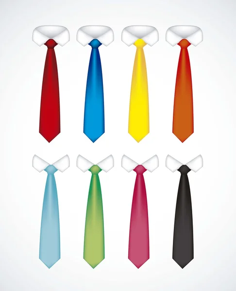 Różne kolorowe krawaty — Wektor stockowy