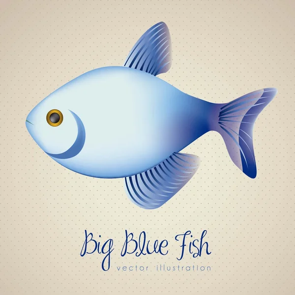 Big blue fish — Stock Vector