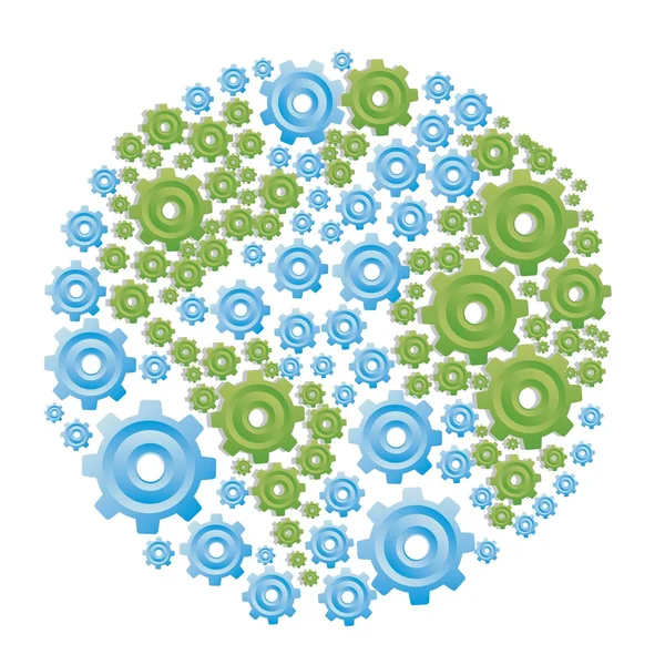 Earth with gears — Stock Vector