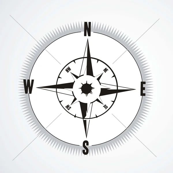 Kompas op witte achtergrond — Stockvector