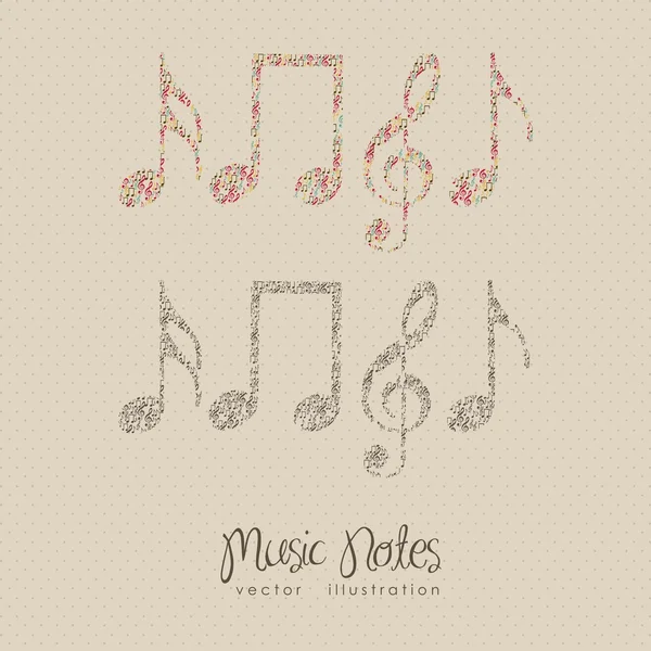 Notas musicais — Vetor de Stock