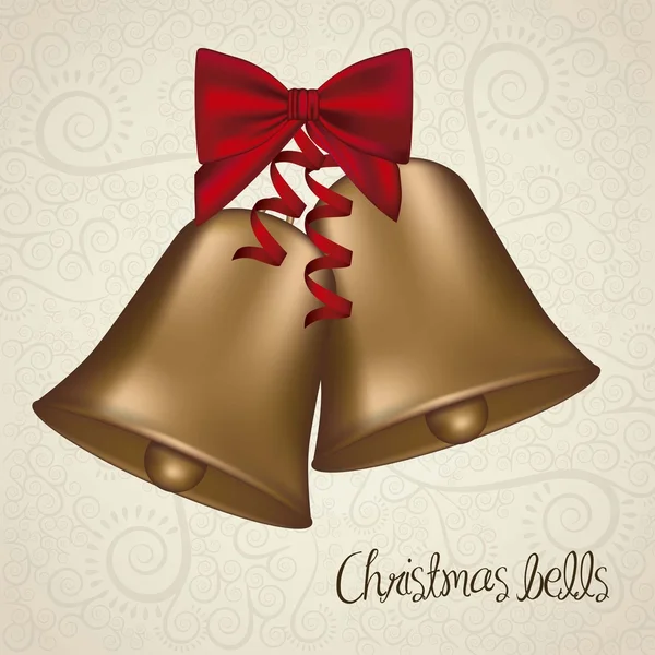 Kerst gouden bells — Stockvector