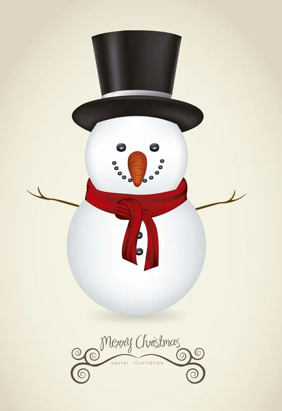 Illustration of snowman — Stock Vector